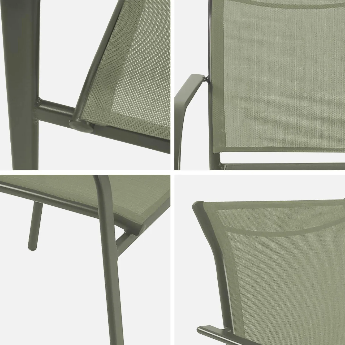 Set of 4 garden chairs in aluminium