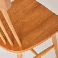 Set of 4 hevea wooden chairs