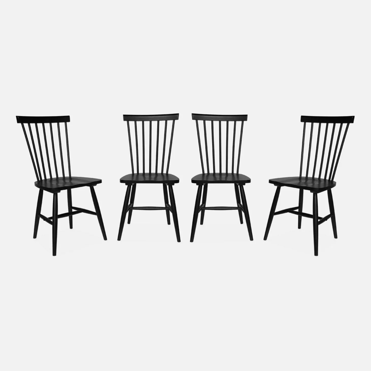 Set of 4 hevea wooden chairs