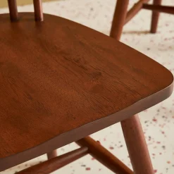 Set of 4 hevea wooden chairs
