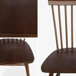 Set of 4 hevea wooden chairs