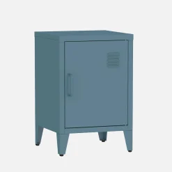 Set of 2 industrial bedside tables, 1 door