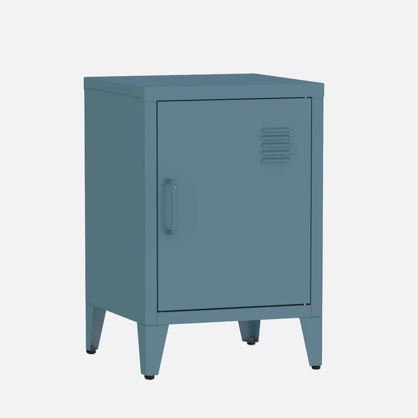 Set of 2 industrial bedside tables, 1 door