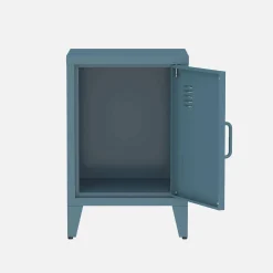 Set of 2 industrial bedside tables, 1 door