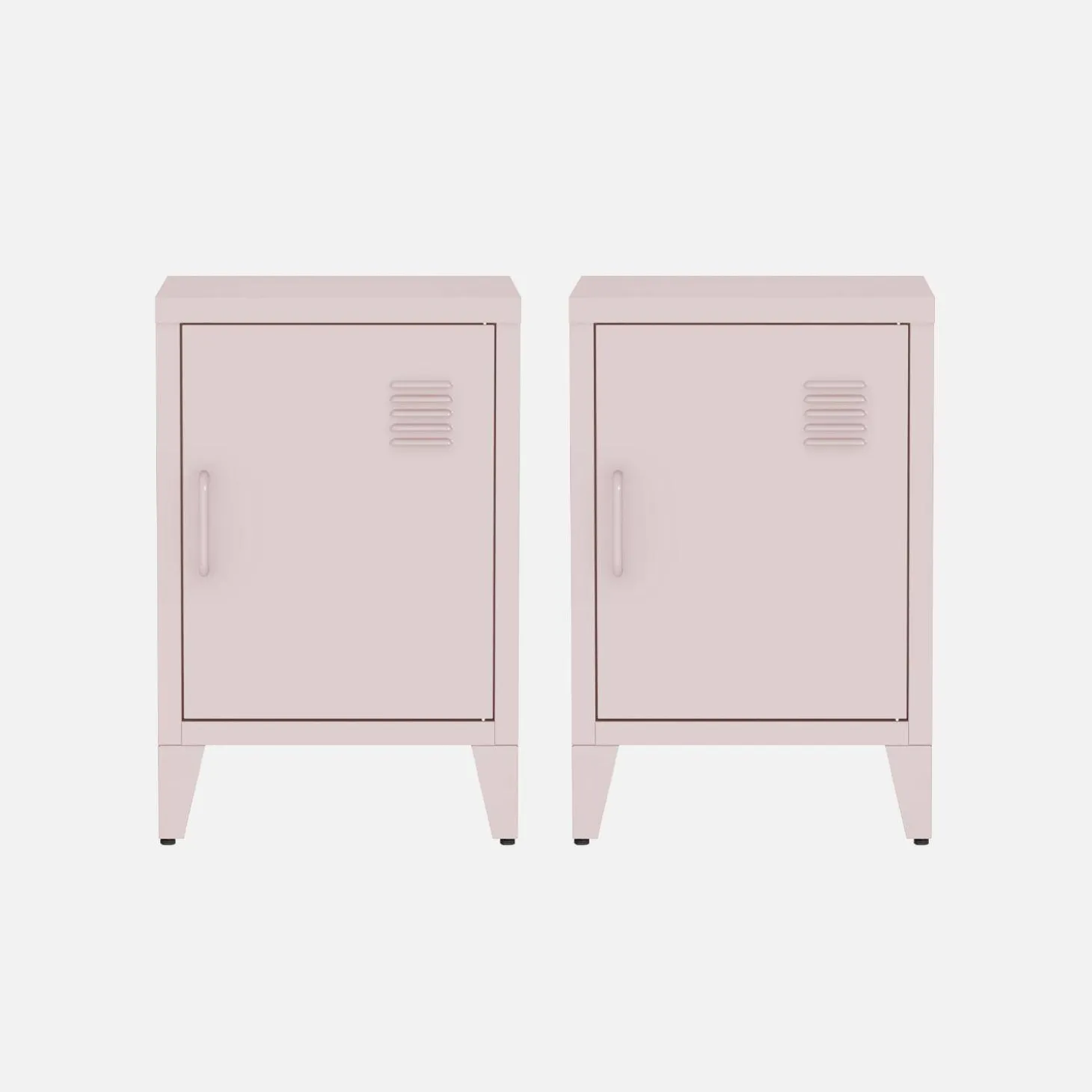 Set of 2 industrial bedside tables, 1 door
