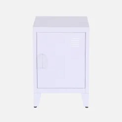 Set of 2 industrial bedside tables, 1 door