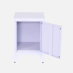 Set of 2 industrial bedside tables, 1 door