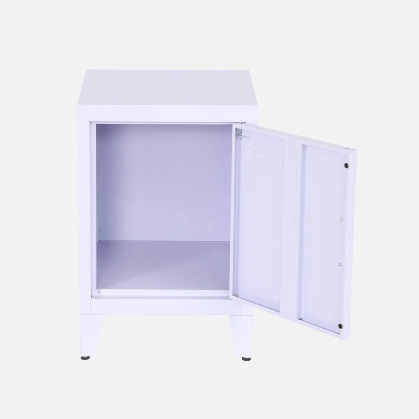 Set of 2 industrial bedside tables, 1 door