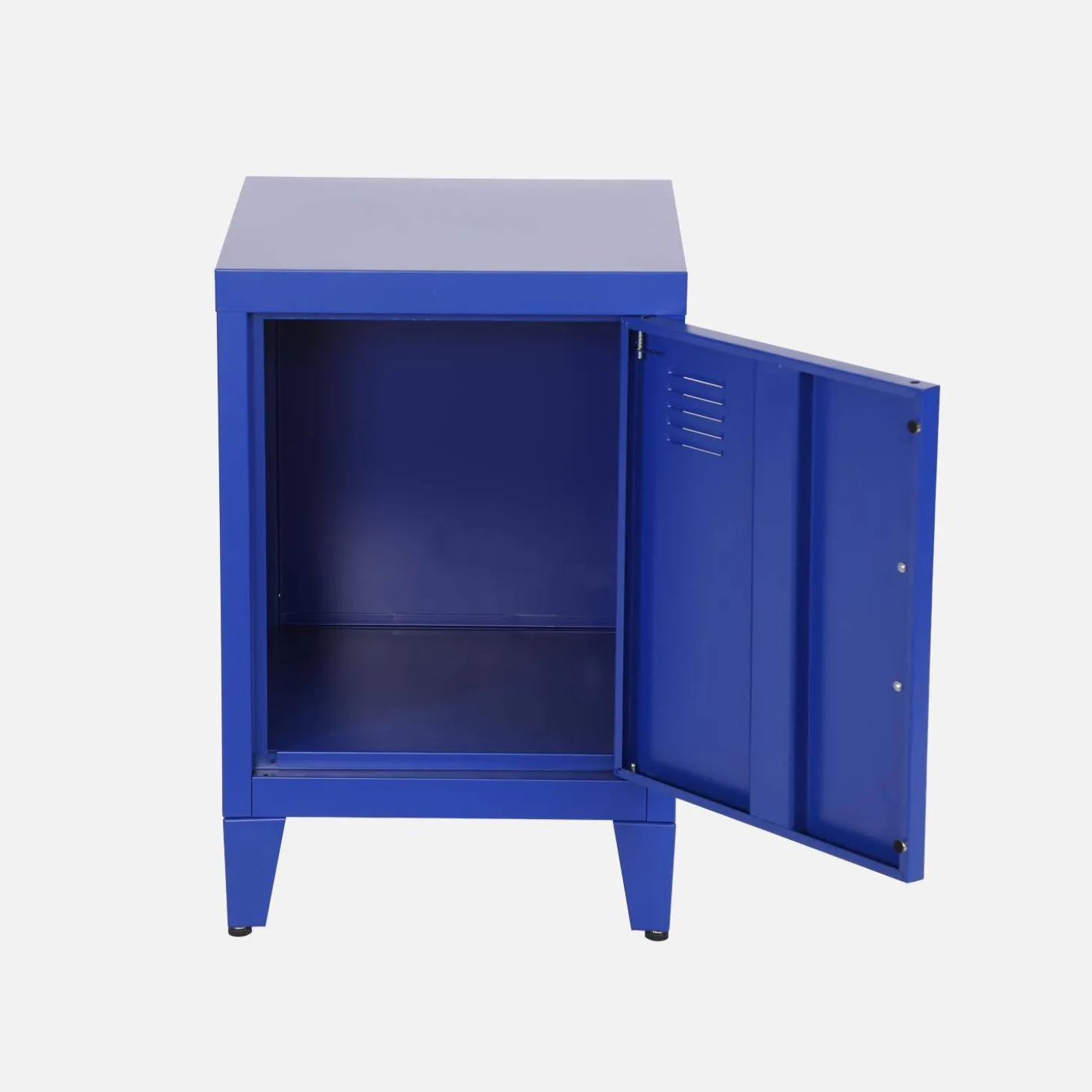 Set of 2 industrial bedside tables, 1 door