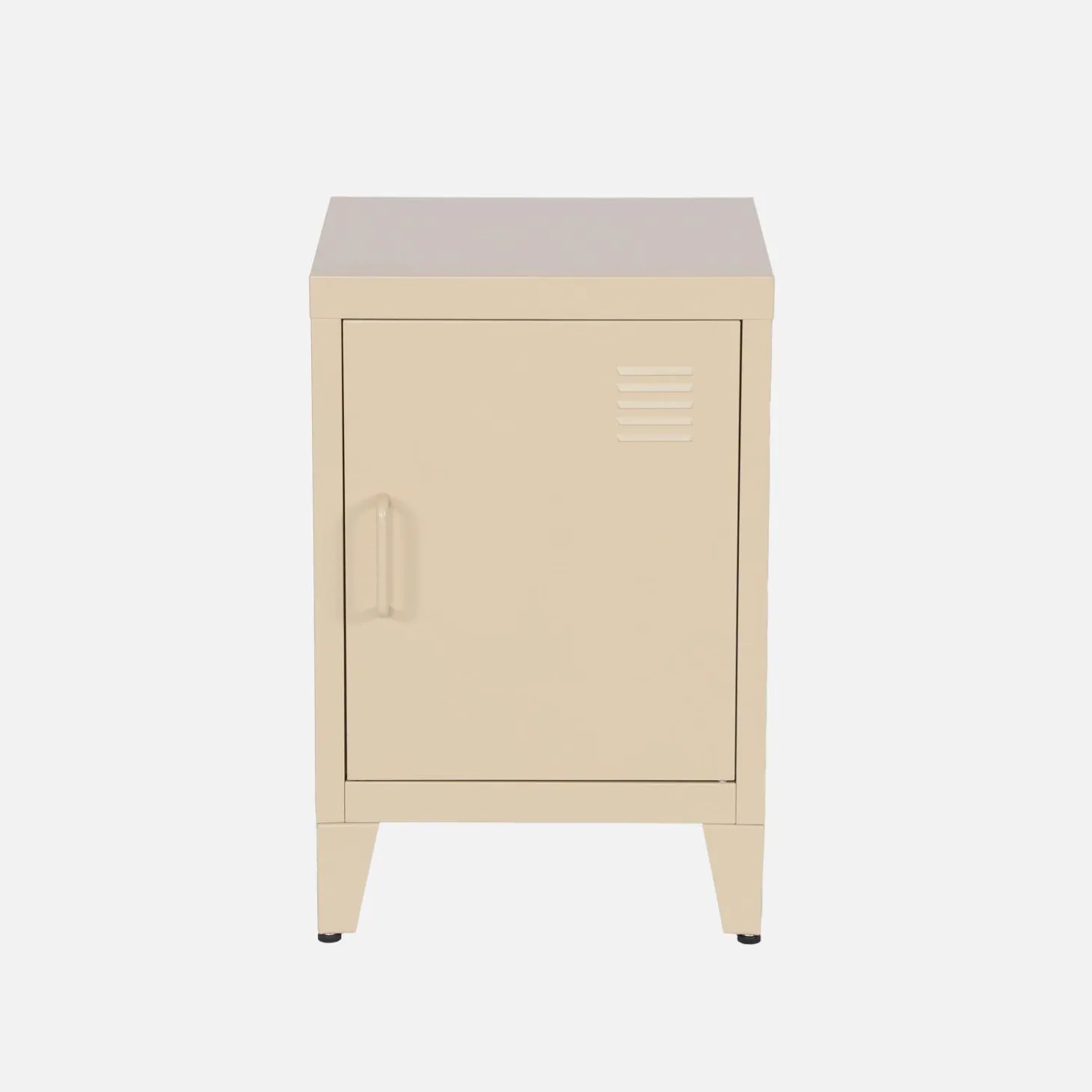 Set of 2 industrial bedside tables, 1 door