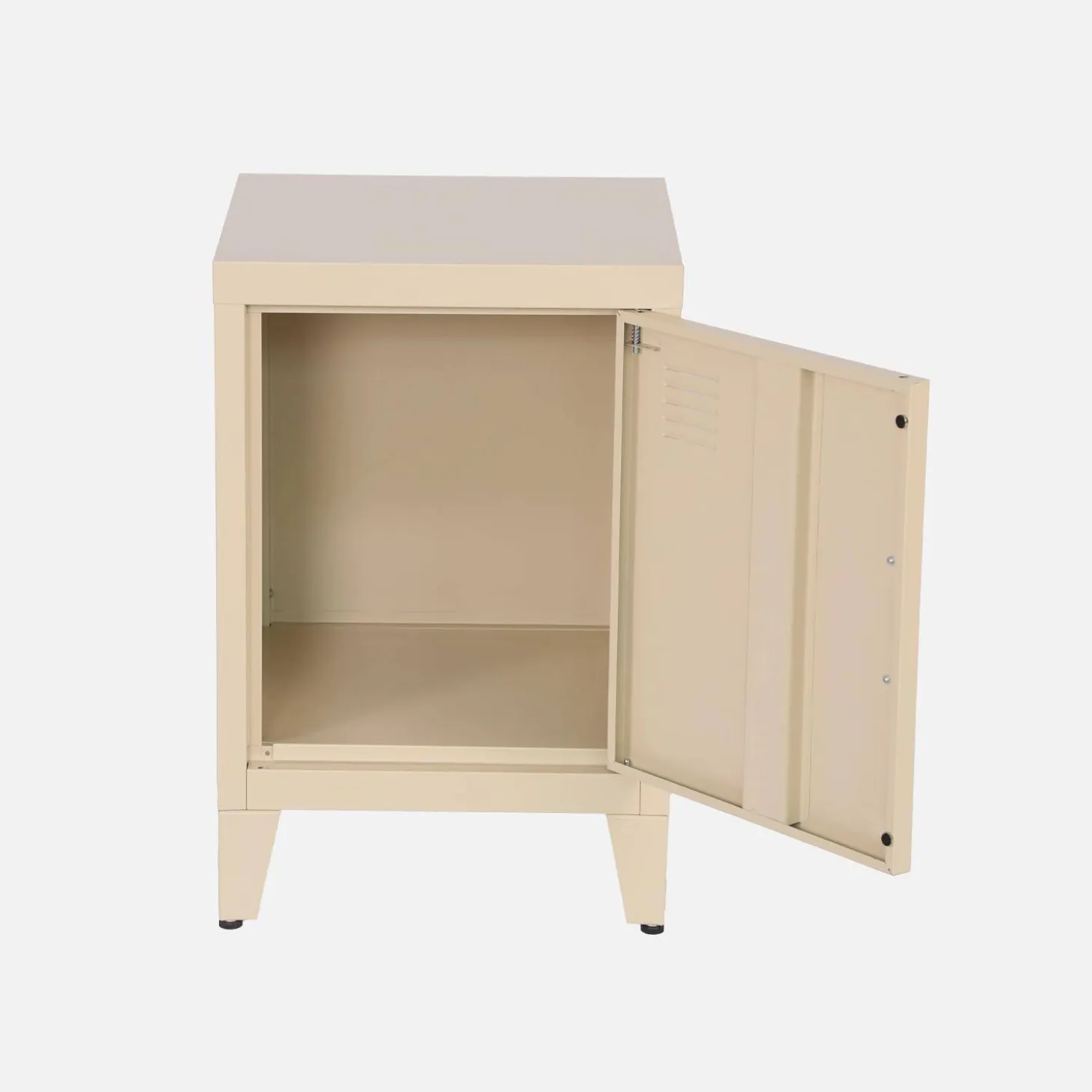 Set of 2 industrial bedside tables, 1 door