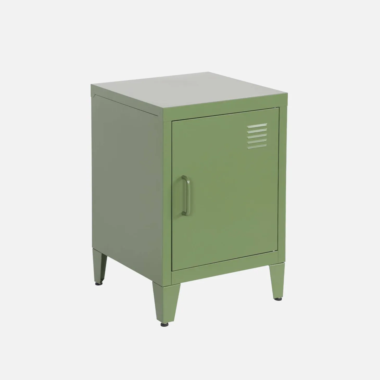 Set of 2 industrial bedside tables, 1 door