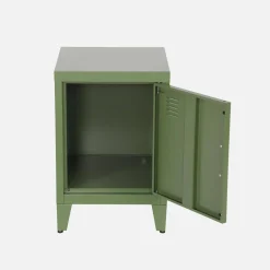 Set of 2 industrial bedside tables, 1 door