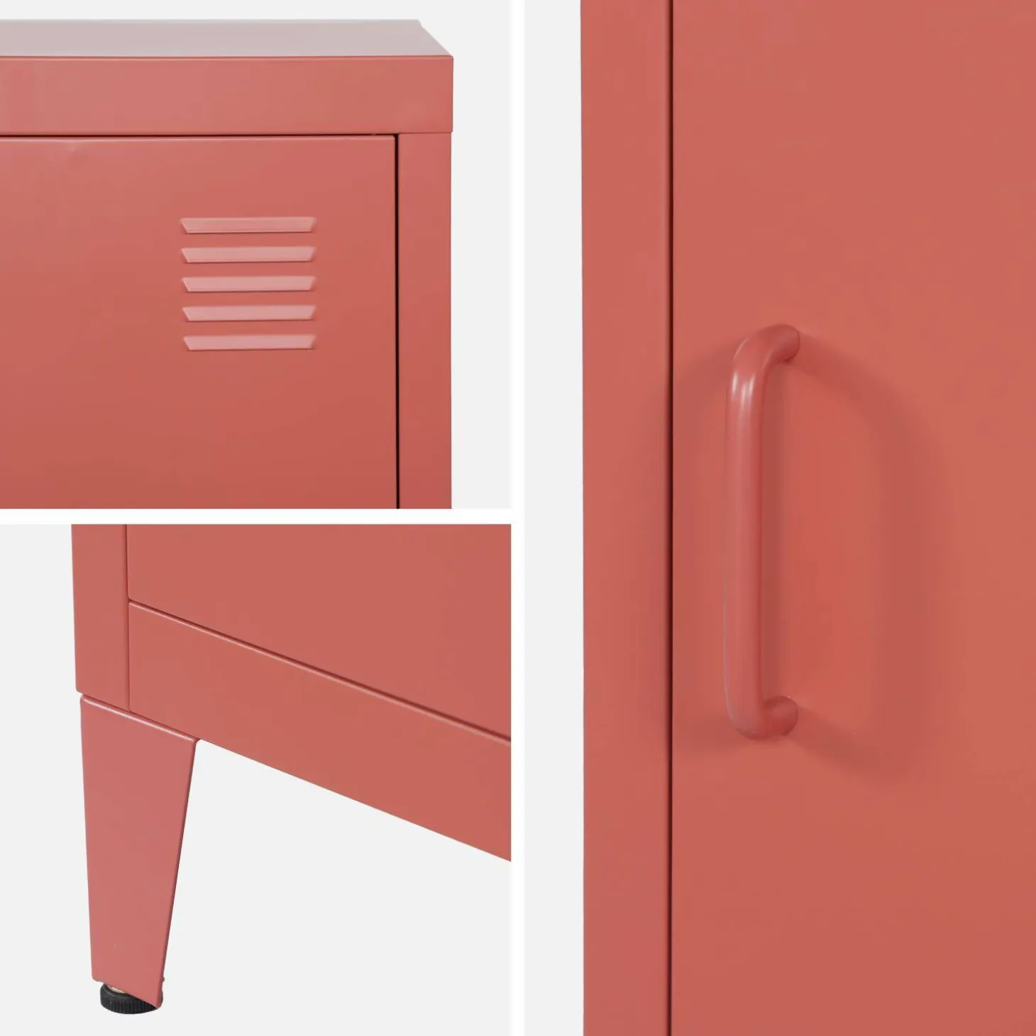 Set of 2 industrial bedside tables, 1 door