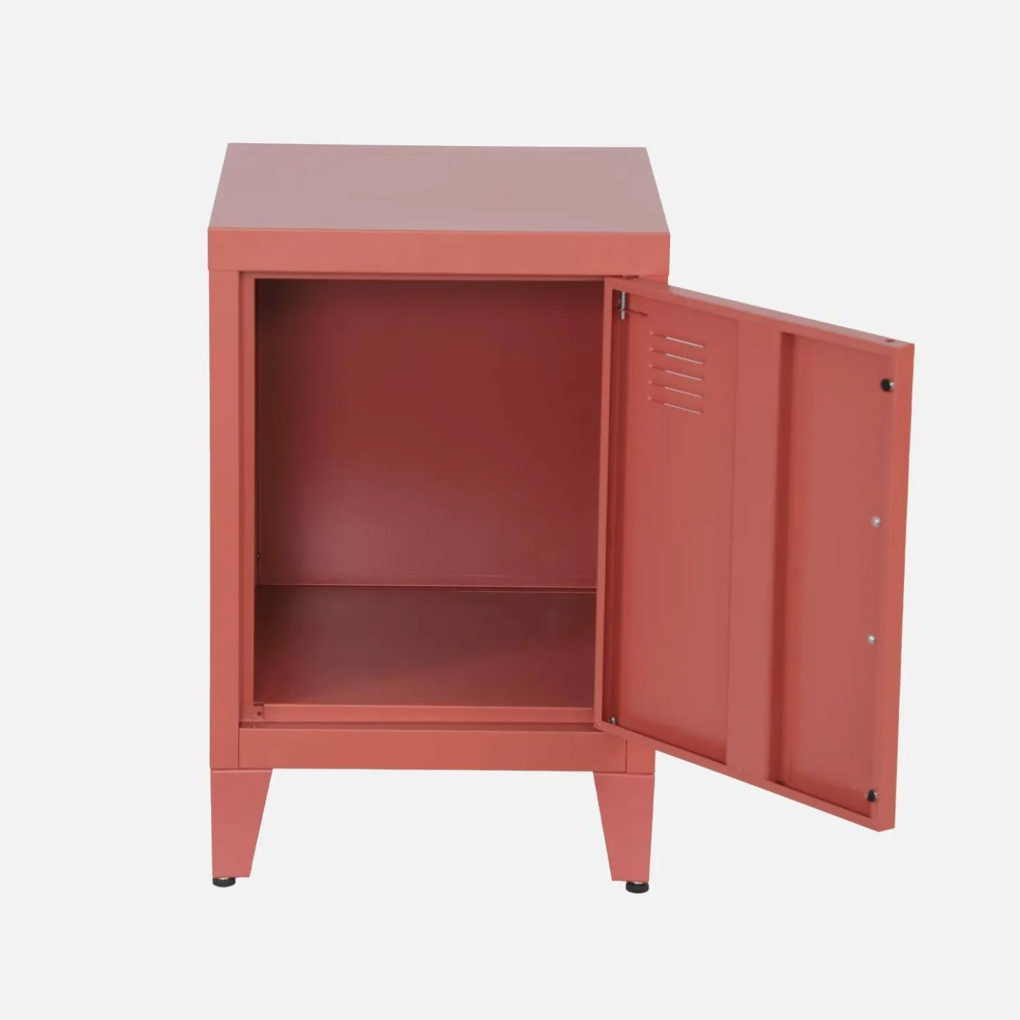 Set of 2 industrial bedside tables, 1 door