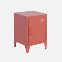 Set of 2 industrial bedside tables, 1 door