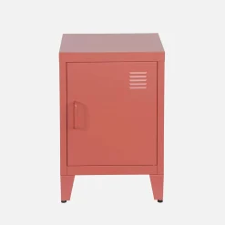 Set of 2 industrial bedside tables, 1 door