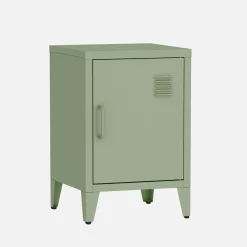 Set of 2 industrial bedside tables, 1 door