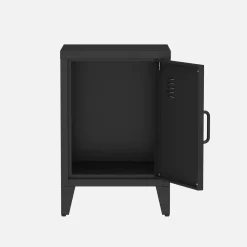 Set of 2 industrial bedside tables, 1 door