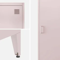 Set of 3 metal cabinets/lockers with 4 storage compartments, industrial-style