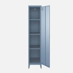 Set of 3 metal cabinets/lockers with 4 storage compartments, industrial-style