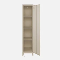 Set of 3 metal cabinets/lockers with 4 storage compartments, industrial-style