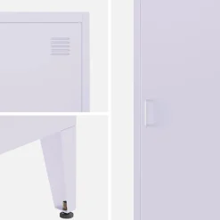 Set of 3 metal cabinets/lockers with 4 storage compartments, industrial-style