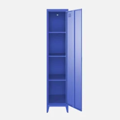 Set of 3 metal cabinets/lockers with 4 storage compartments, industrial-style