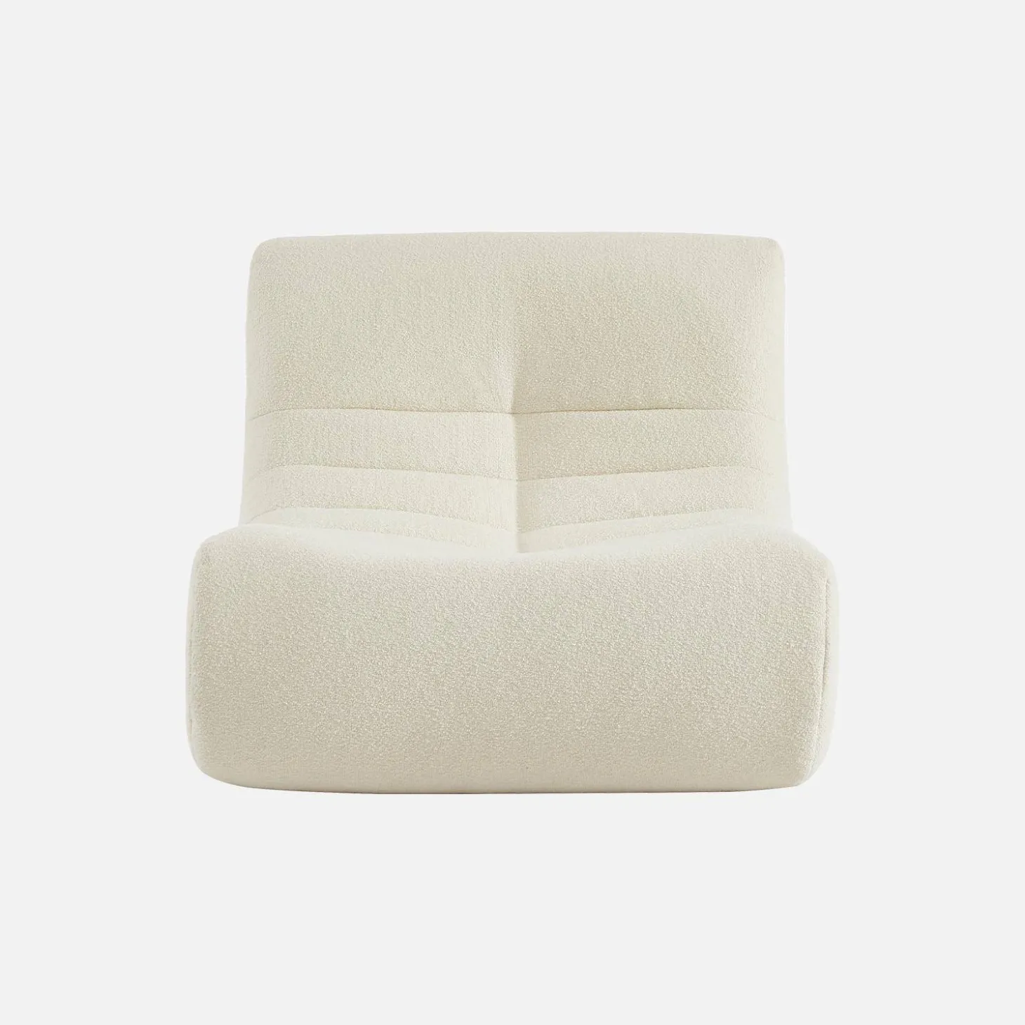 Set of 3 modular armchairs in boucle fabric