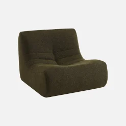 Set of 3 modular armchairs in boucle fabric