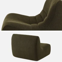Set of 3 modular armchairs in boucle fabric