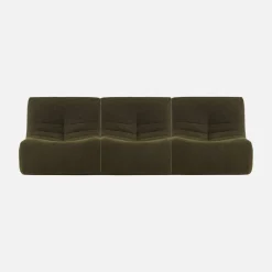 Set of 3 modular armchairs in boucle fabric