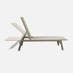 Set of 2 multi-position deckchairs, textilene and steel