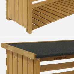 Set of 2 natural fir wood log racks