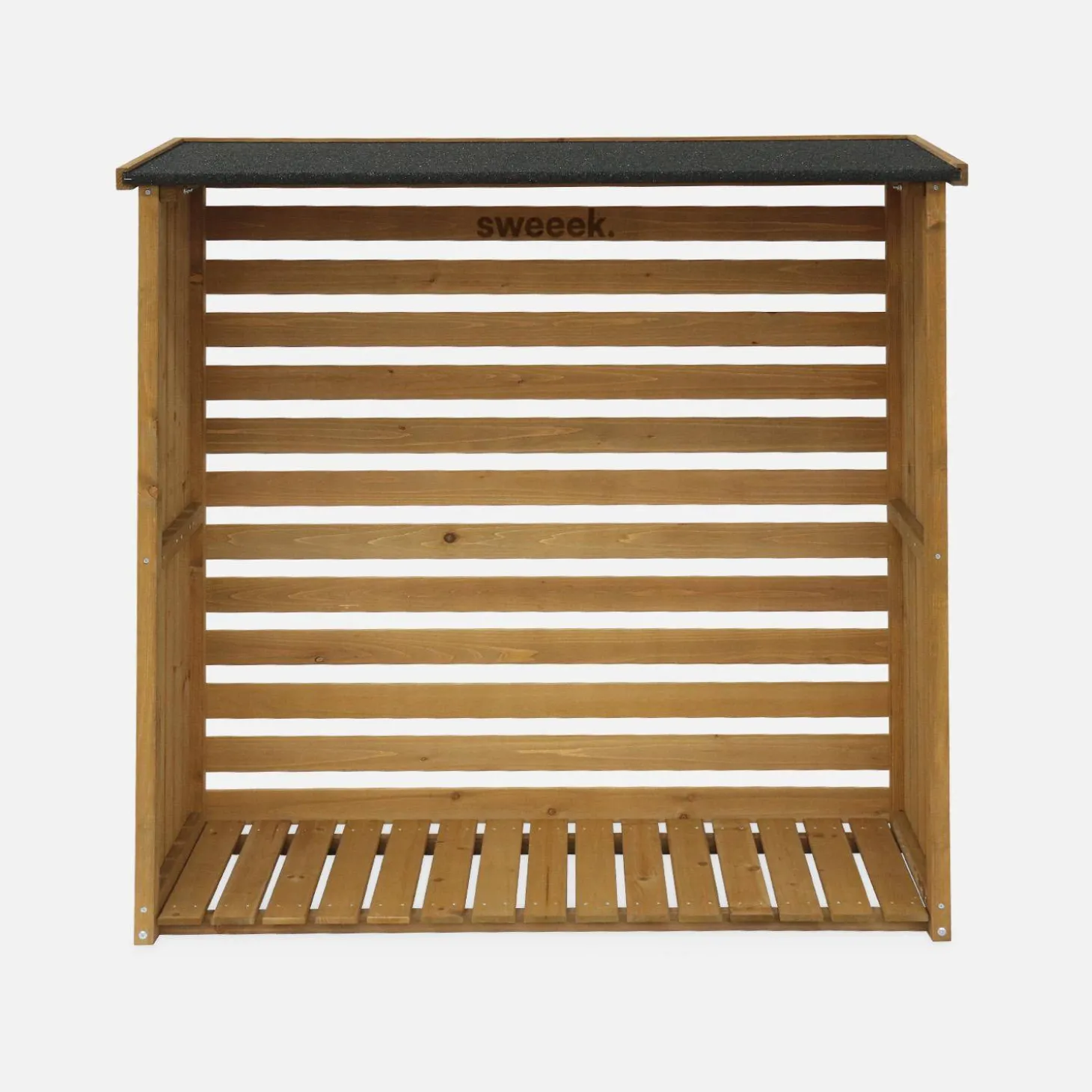 Set of 2 natural fir wood log racks