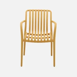 Set of 4 plastic garden armchairs