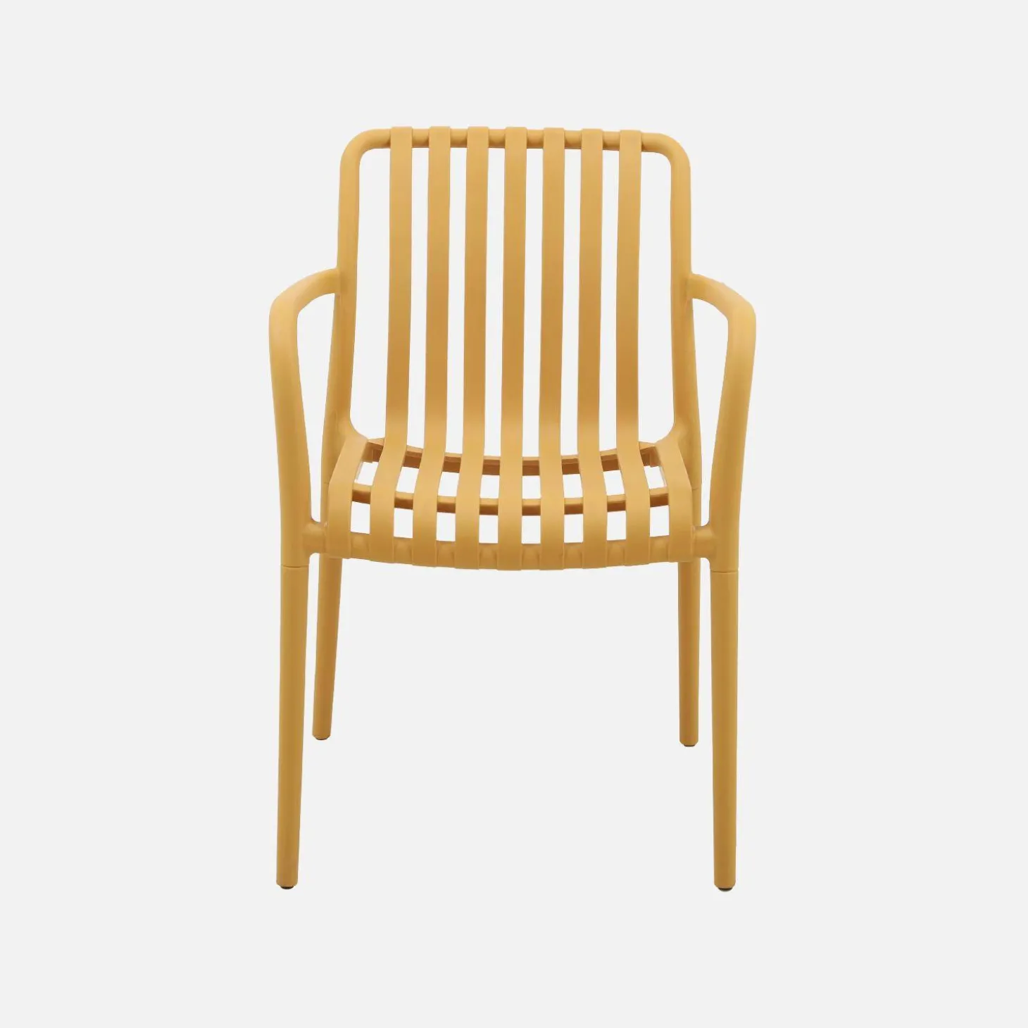Set of 4 plastic garden armchairs