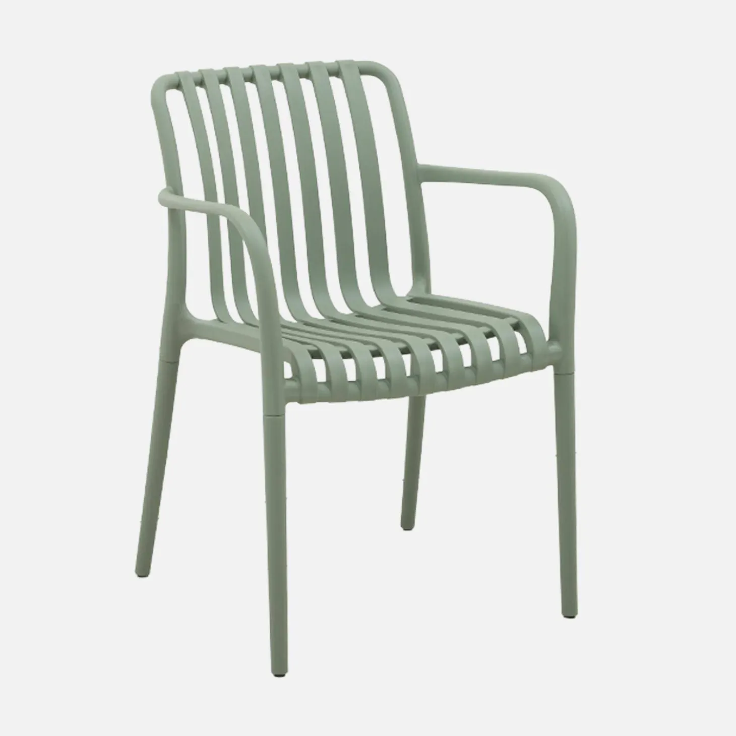 Set of 4 plastic garden armchairs