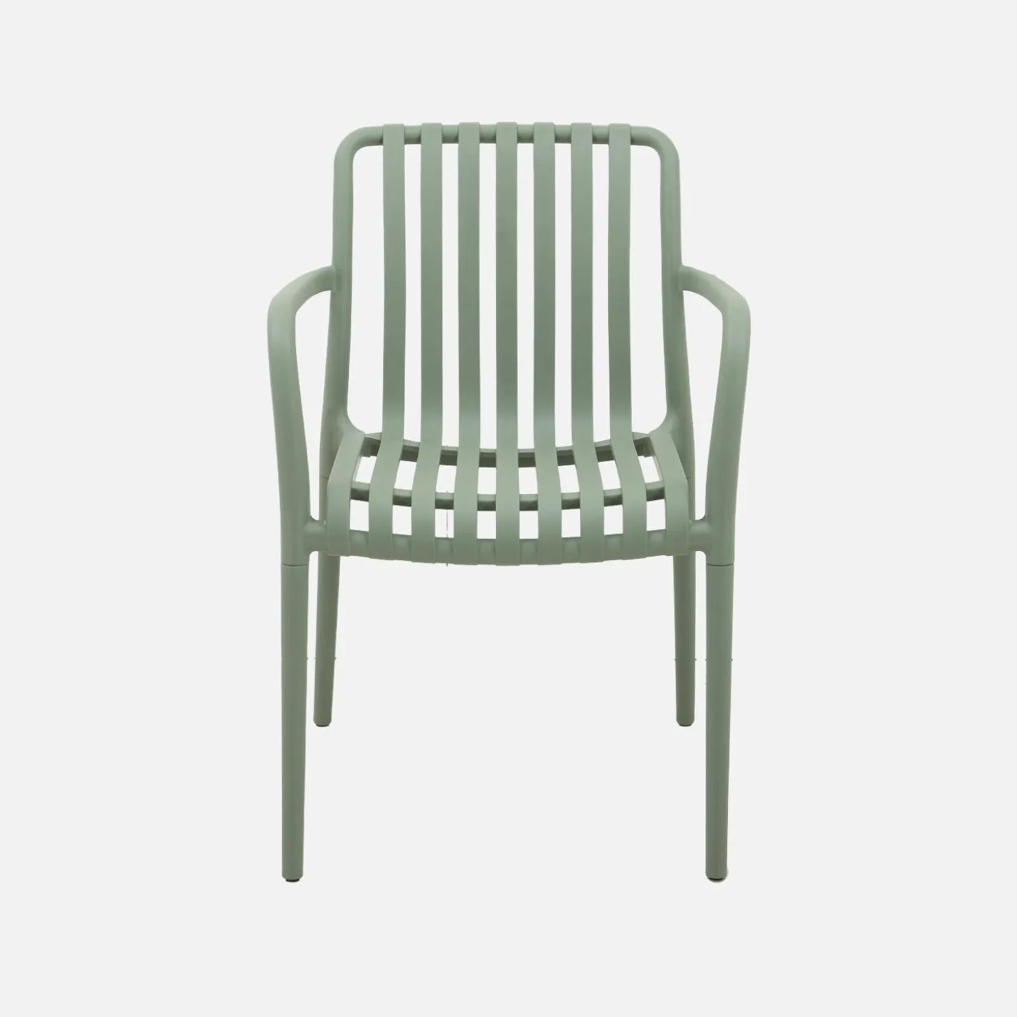 Set of 4 plastic garden armchairs