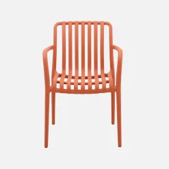 Set of 4 plastic garden armchairs