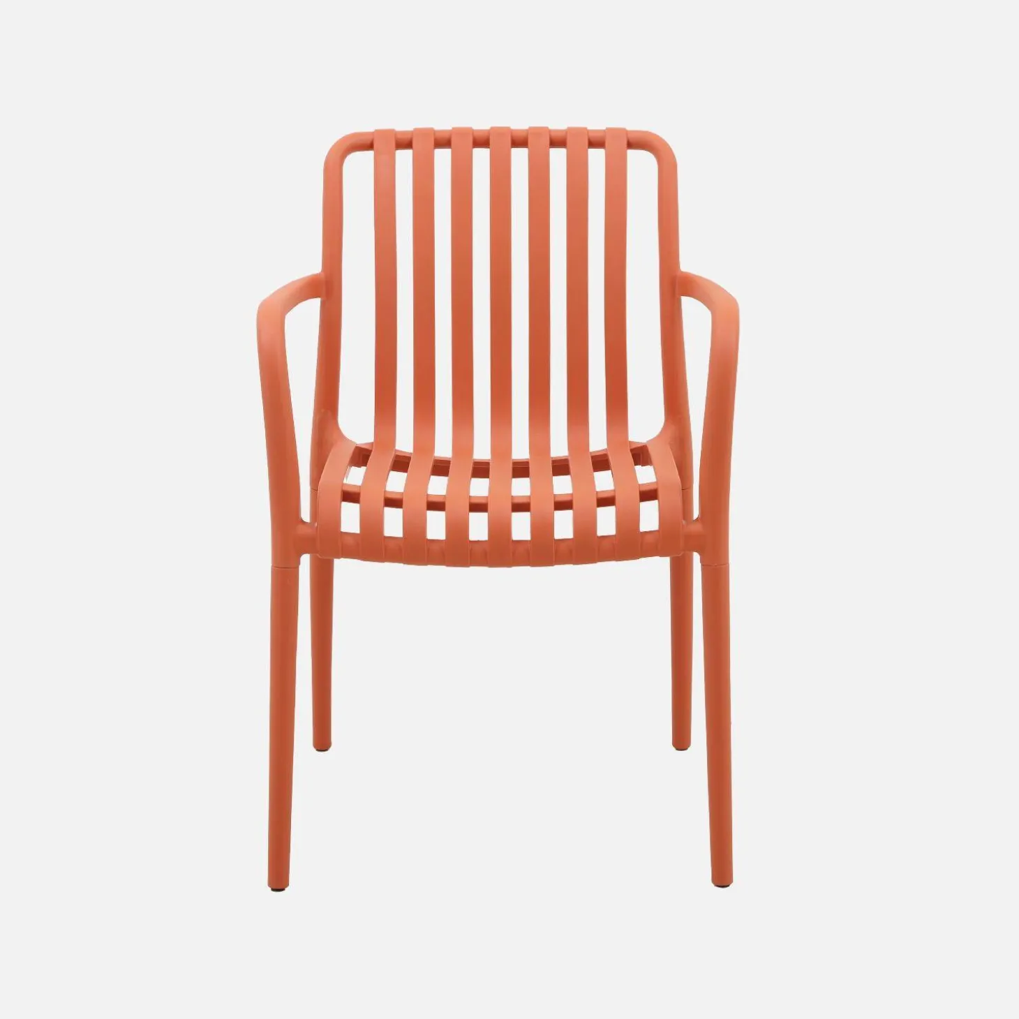 Set of 4 plastic garden armchairs