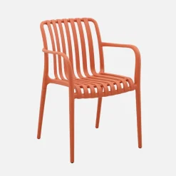 Set of 4 plastic garden armchairs