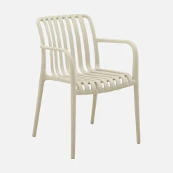 Set of 4 plastic garden armchairs