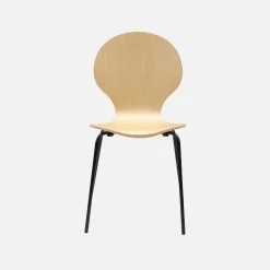 Set of 4 retro wooden stacking chairs