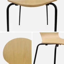 Set of 4 retro wooden stacking chairs