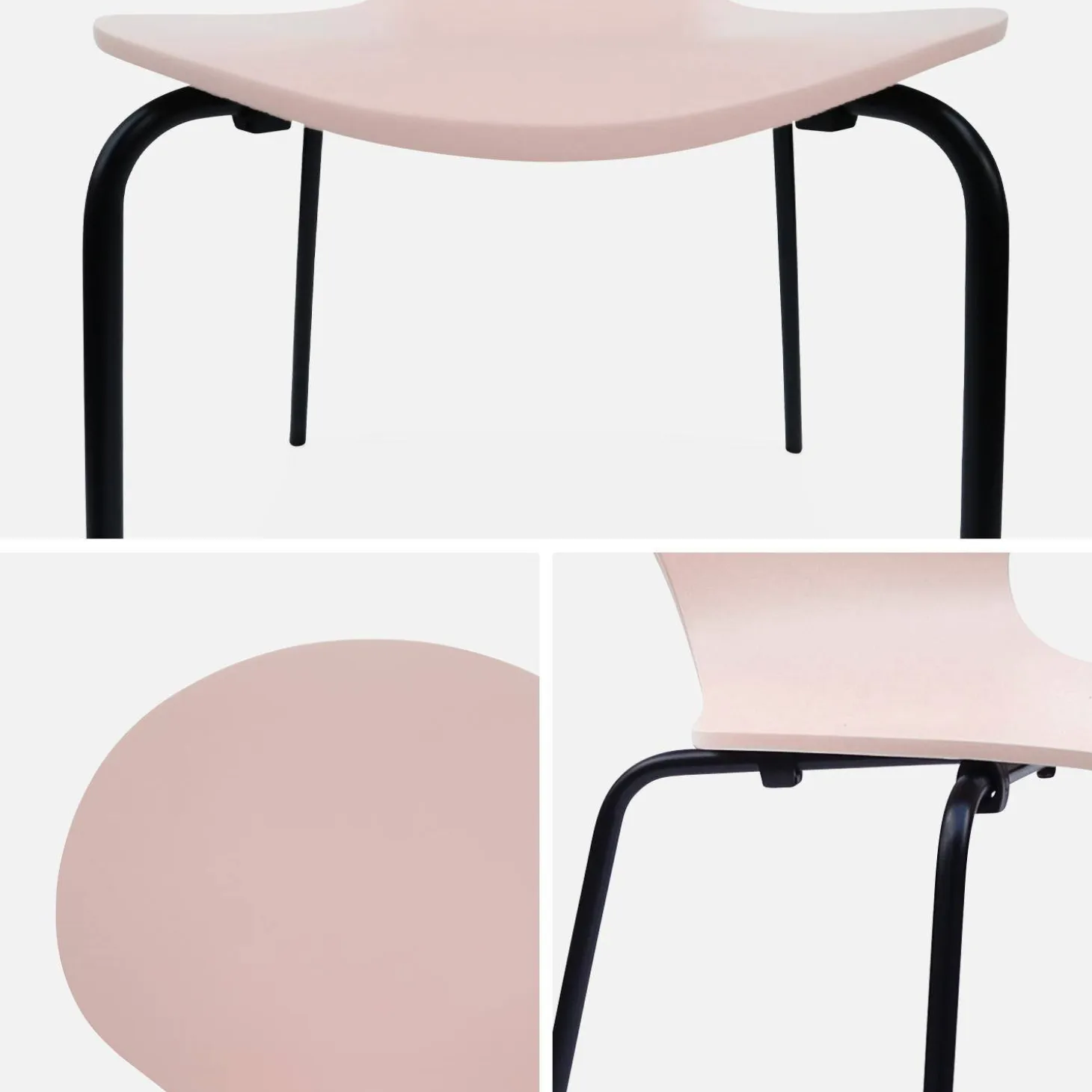 Set of 4 retro wooden stacking chairs
