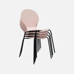 Set of 4 retro wooden stacking chairs