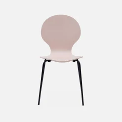 Set of 4 retro wooden stacking chairs