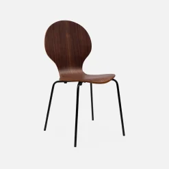 Set of 4 retro wooden stacking chairs