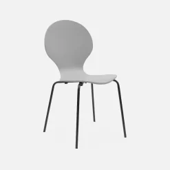 Set of 4 retro wooden stacking chairs
